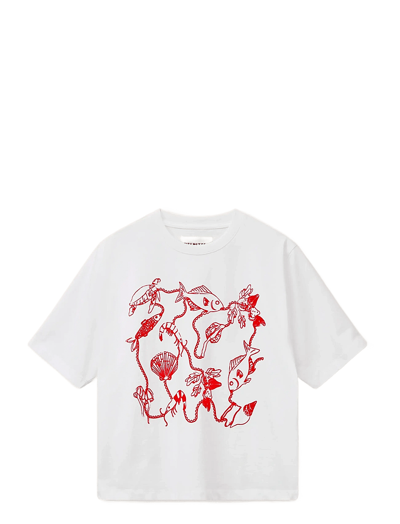 Helmstedt - Noor T-shirt - t-shirts & tops - red dreamy sea print - 0