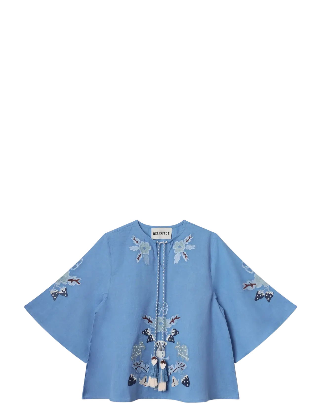 Helmstedt Iben Blouse, S, Blue, Bluser > Kortærmede, Dame