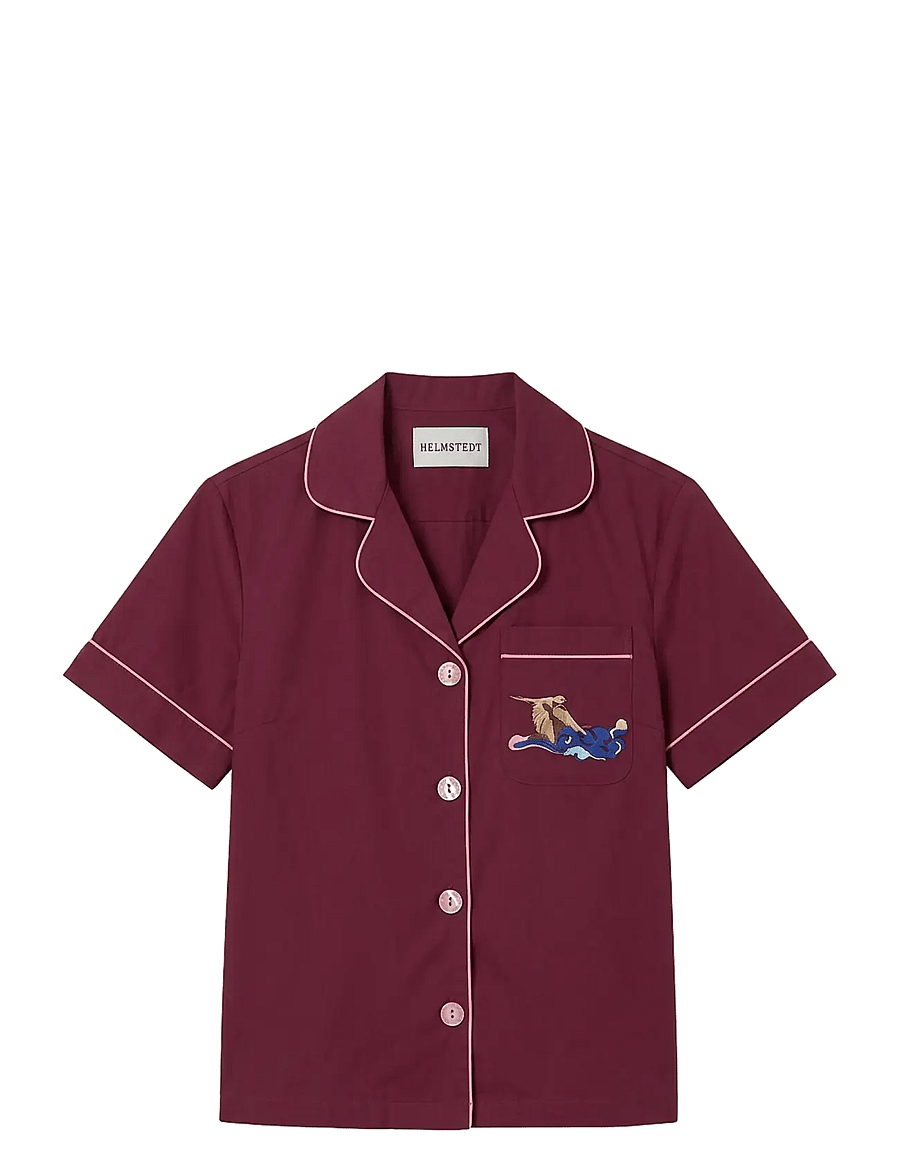 Helmstedt - Fiona Shirt - kurzärmlige hemden - burgundy red - 1