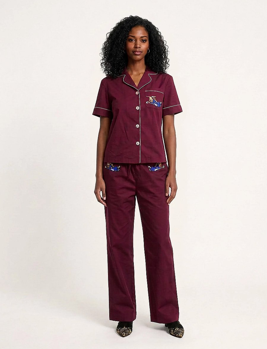 Helmstedt - Fiona Shirt - kurzärmlige hemden - burgundy red - 0