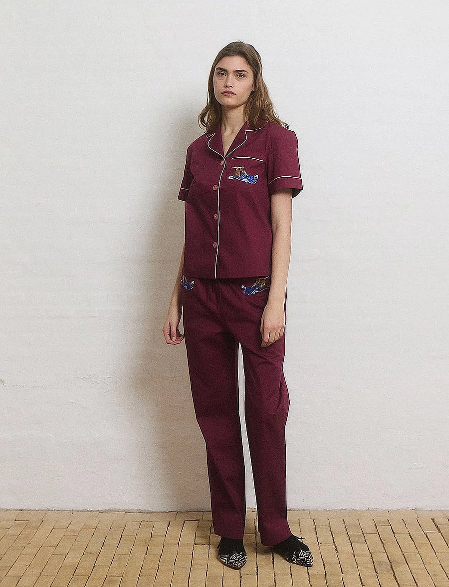 Helmstedt - Fiona Shirt - kurzärmlige hemden - burgundy red - 3