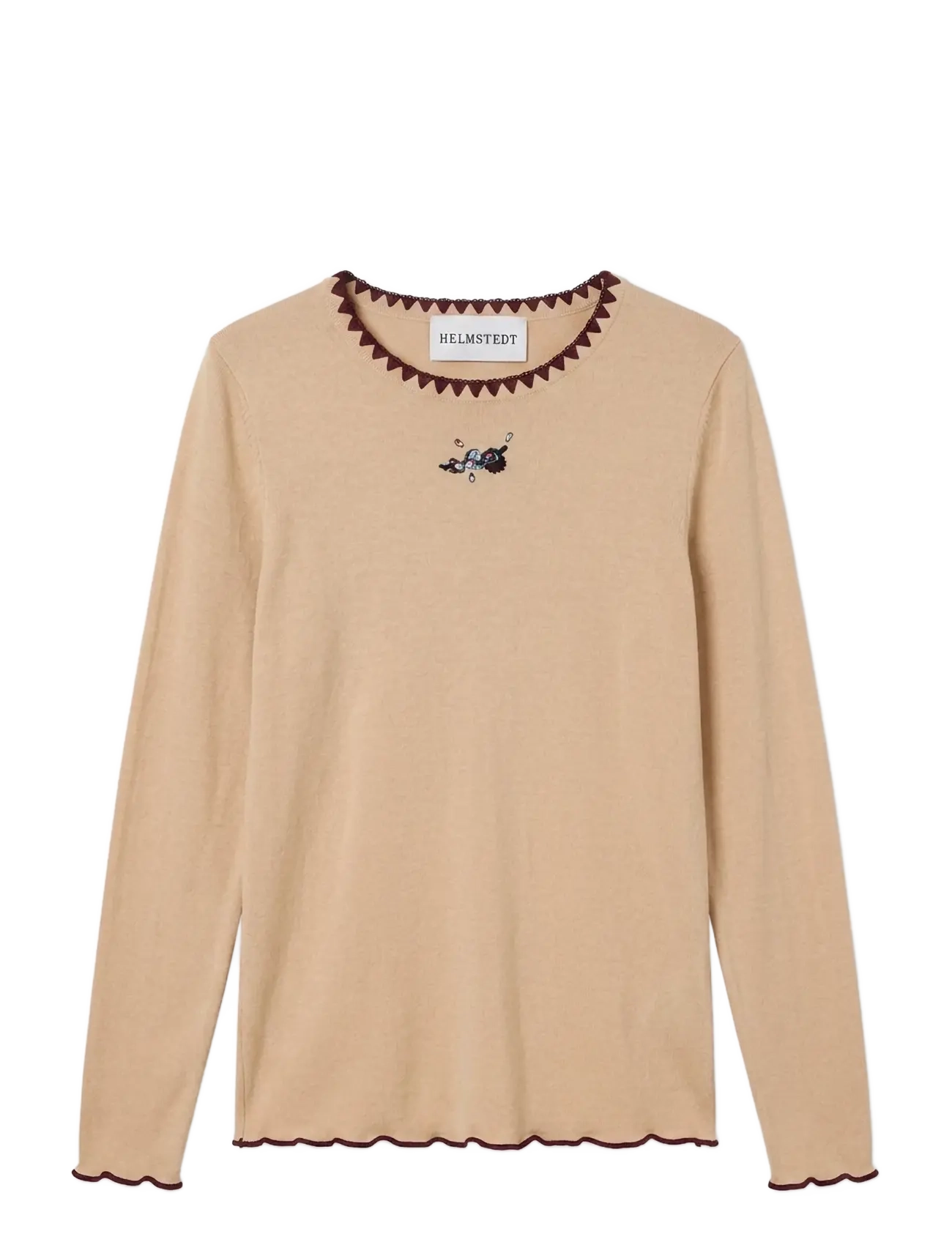 Helmstedt - Andrea Longsleeve T-shirt - långärmade toppar - vanilla beige - 1