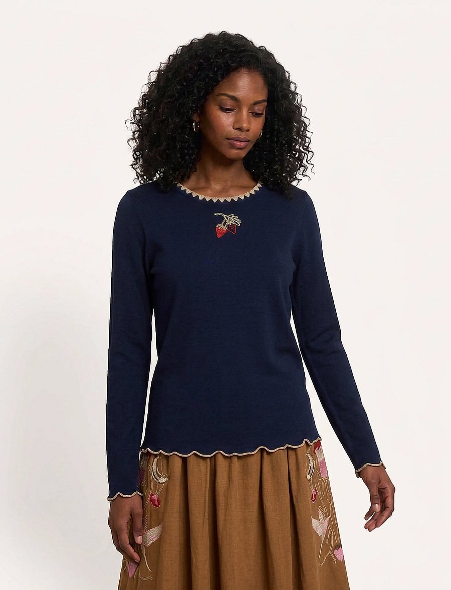 Helmstedt - Andrea Strap Top - pikkade varrukatega topid - midnight blue - 0