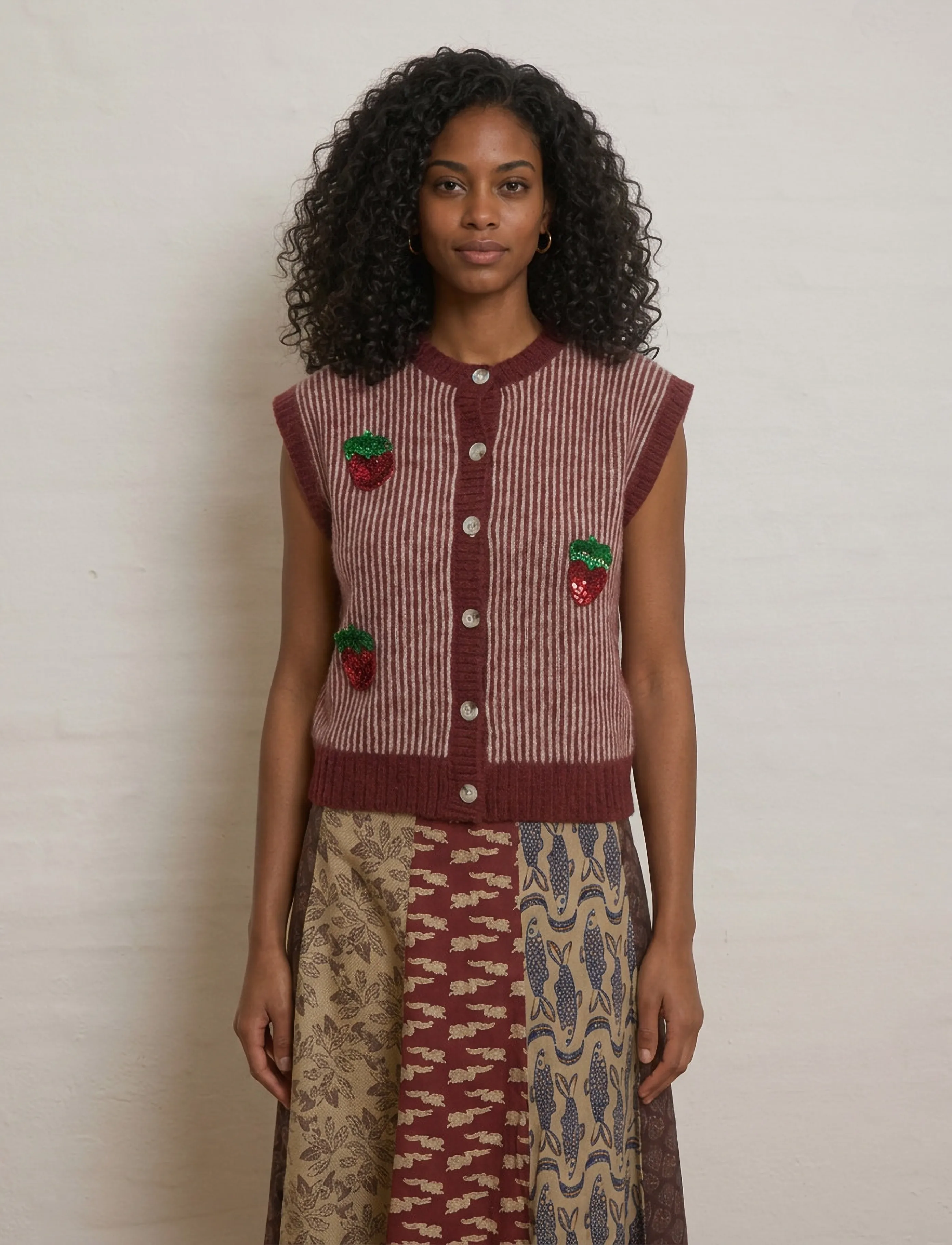 Helmstedt Naya Vest, XL, Red, Veste > Strikkede Veste, Dame