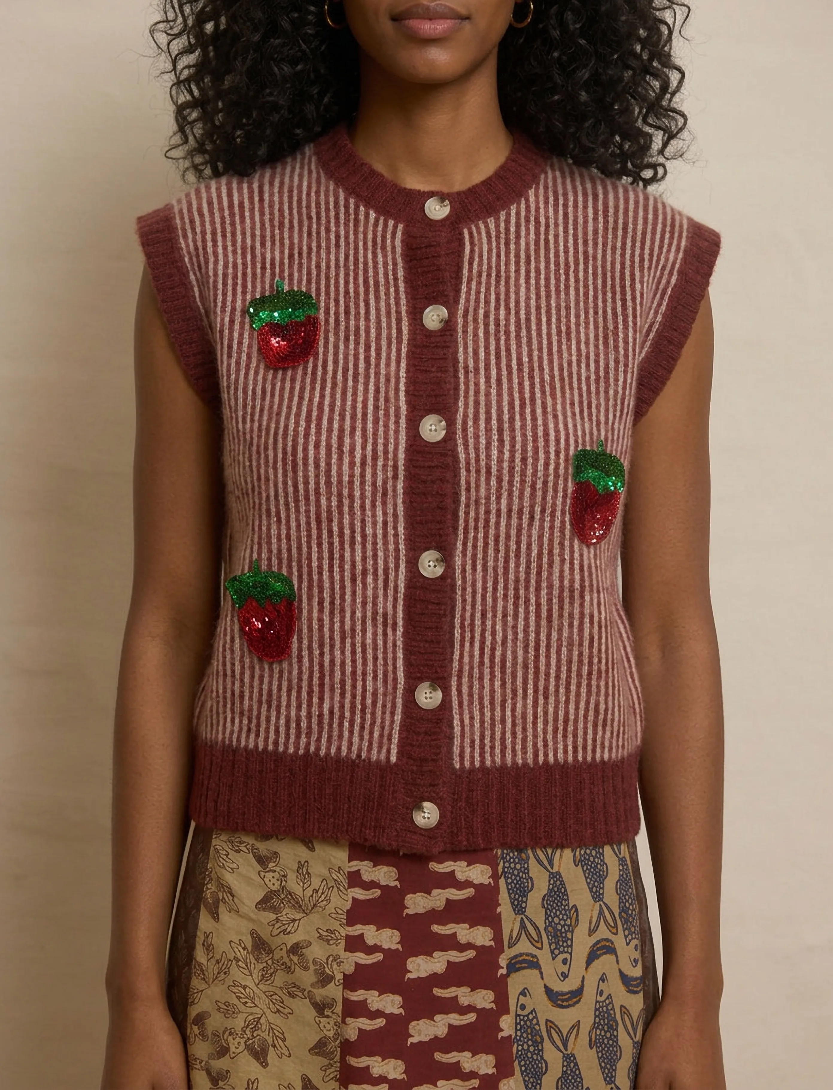 Helmstedt - Naya Vest - knitted vests - striped knit - 4