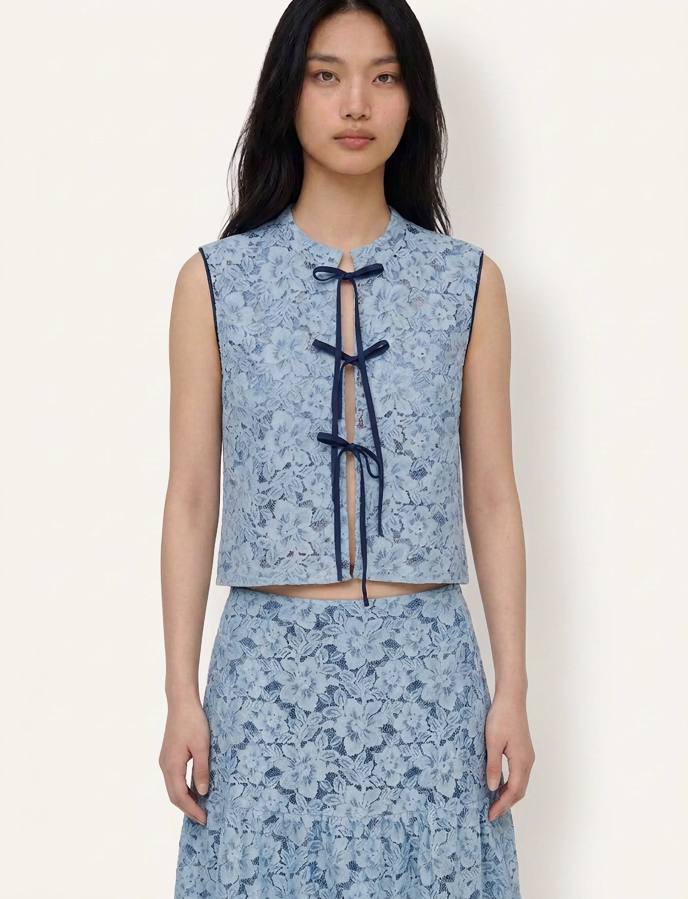 Helmstedt Maggie Vest - Ärmlösa blusar - DUSTY BLUE / blue