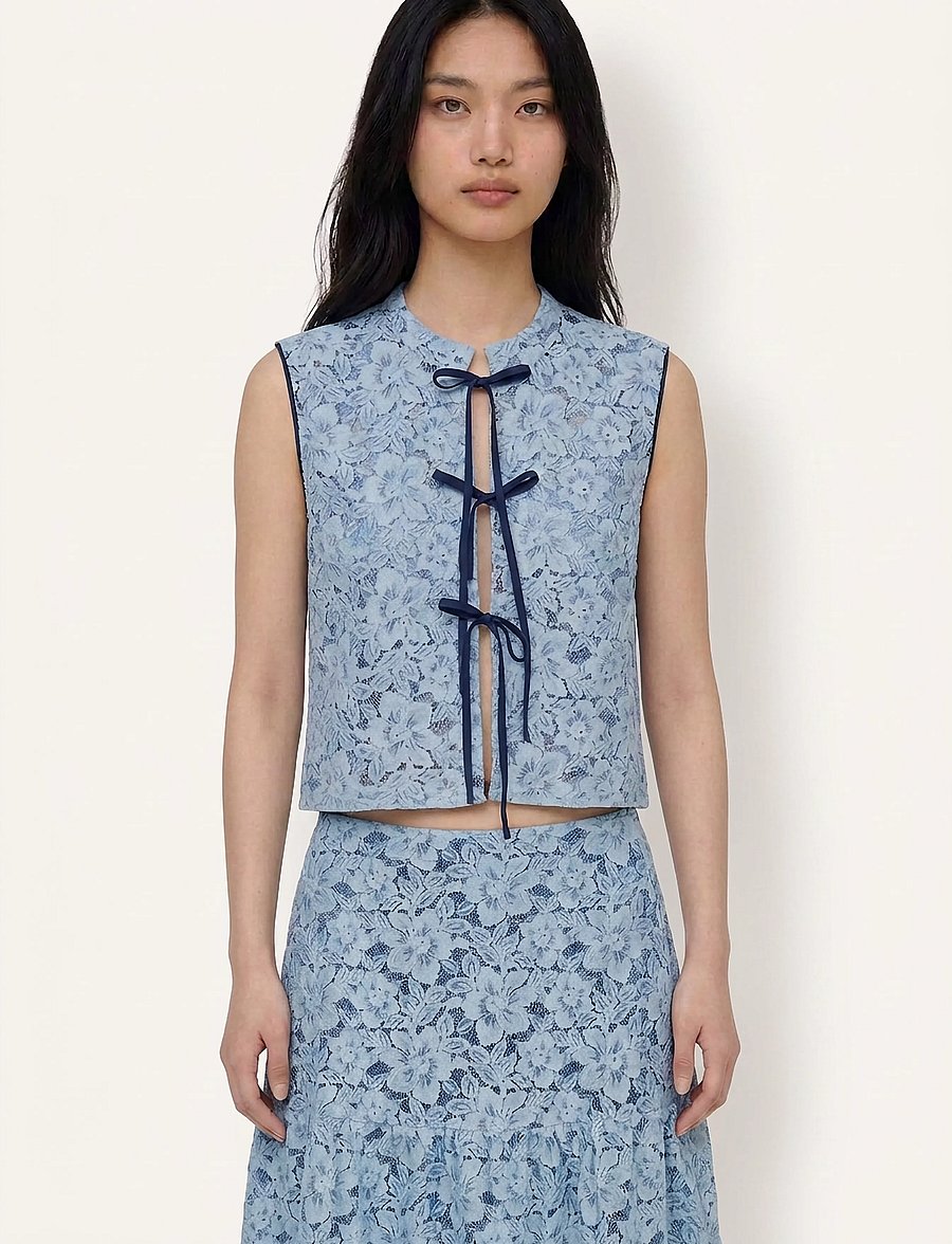 Helmstedt - Maggie Vest - Ärmlösa blusar - dusty blue - 0