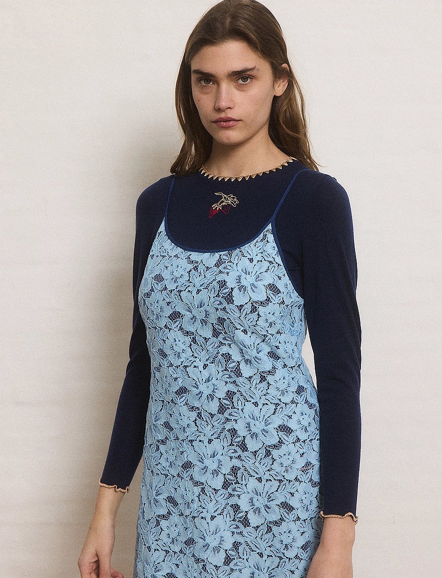 Helmstedt - Kaisa Dress - pitskleidid - dusty blue - 4