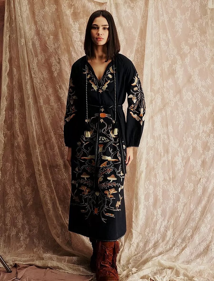 Helmstedt - Monica Dress - midiklänningar - black beauty - 5