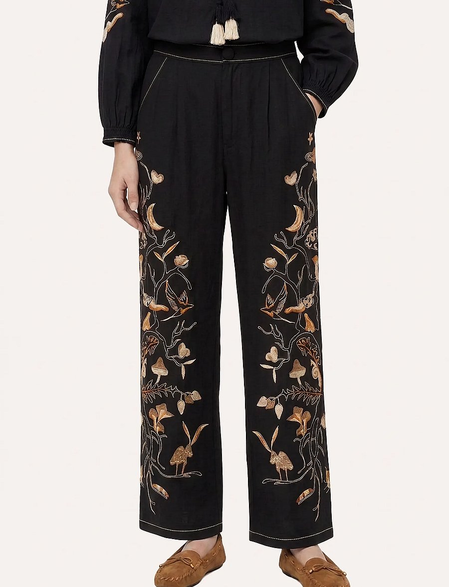Helmstedt - Maya Pants - bukser med lige ben - black beauty - 0