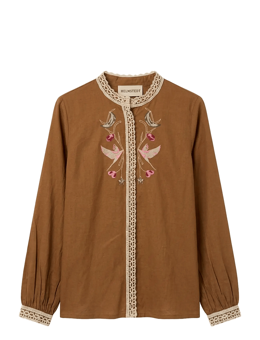 Helmstedt - Linea Blouse - langärmlige hemden - honey brown - 1