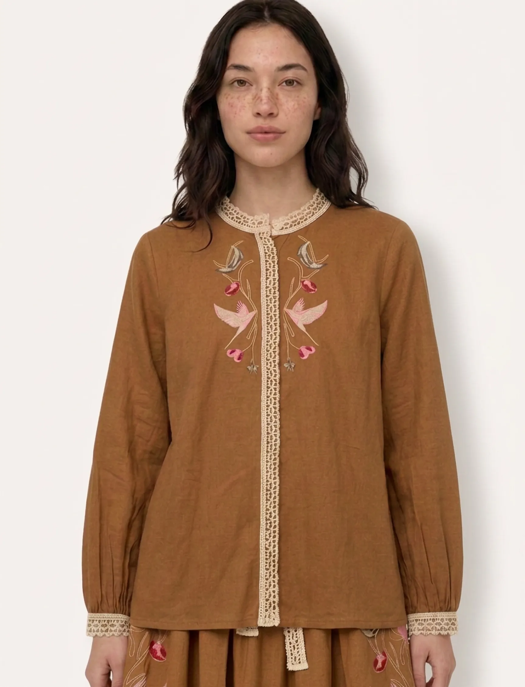 Helmstedt Linea Blouse - Hemden - HONEY BROWN / brown