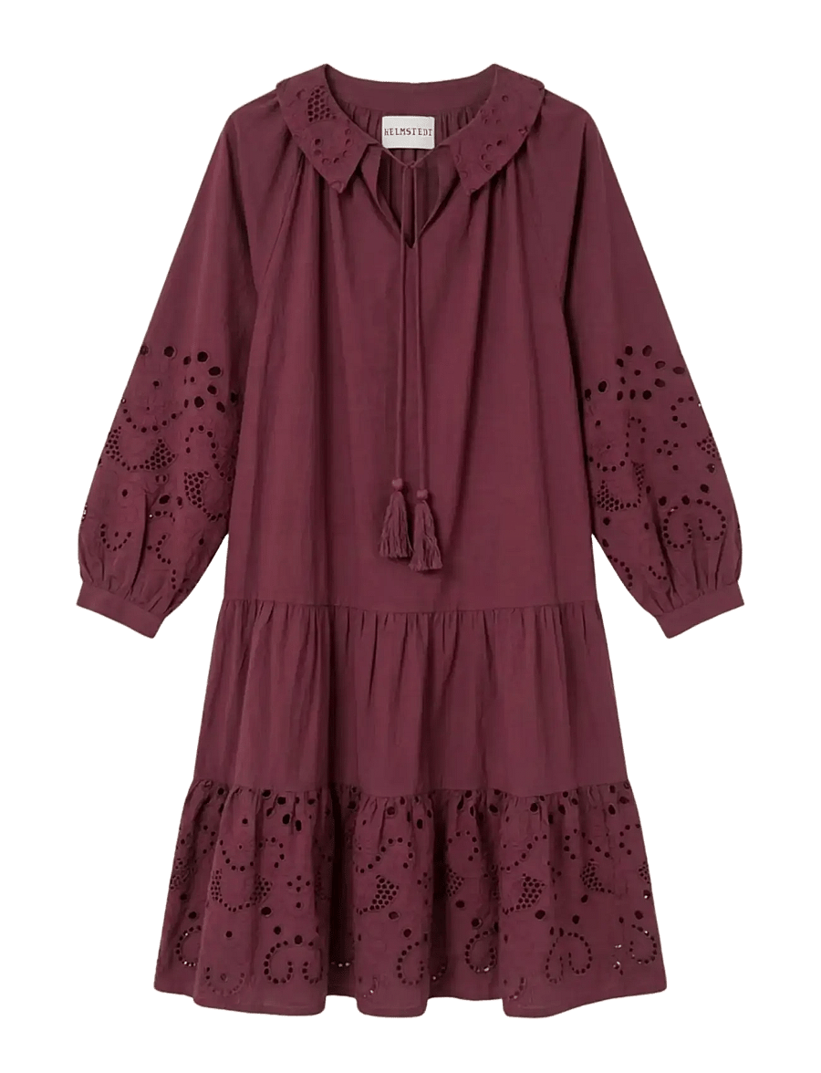 Helmstedt - Kiana Dress - midiklänningar - wine - 1