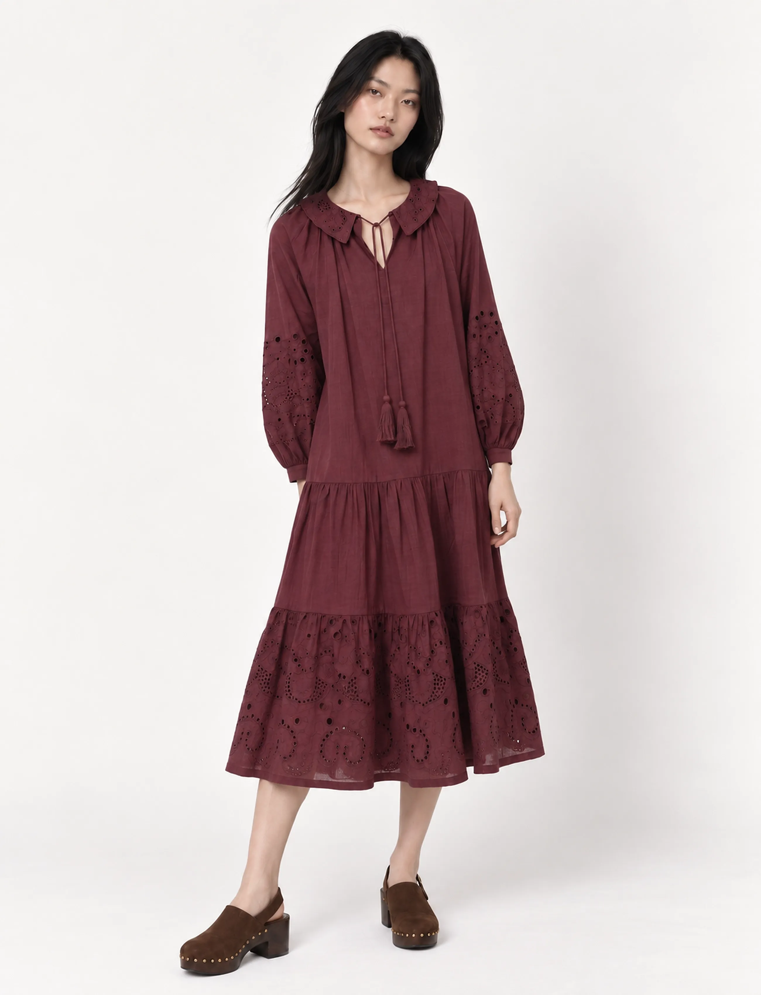Helmstedt Kiana Dress - Midi Dresses - WINE / burgundy