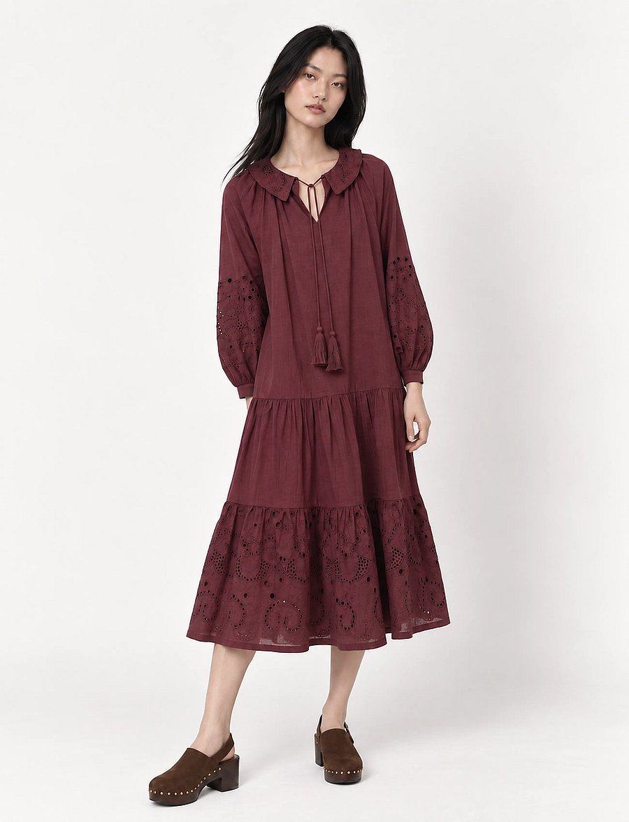 Helmstedt - Kiana Dress - midi dresses - wine - 0