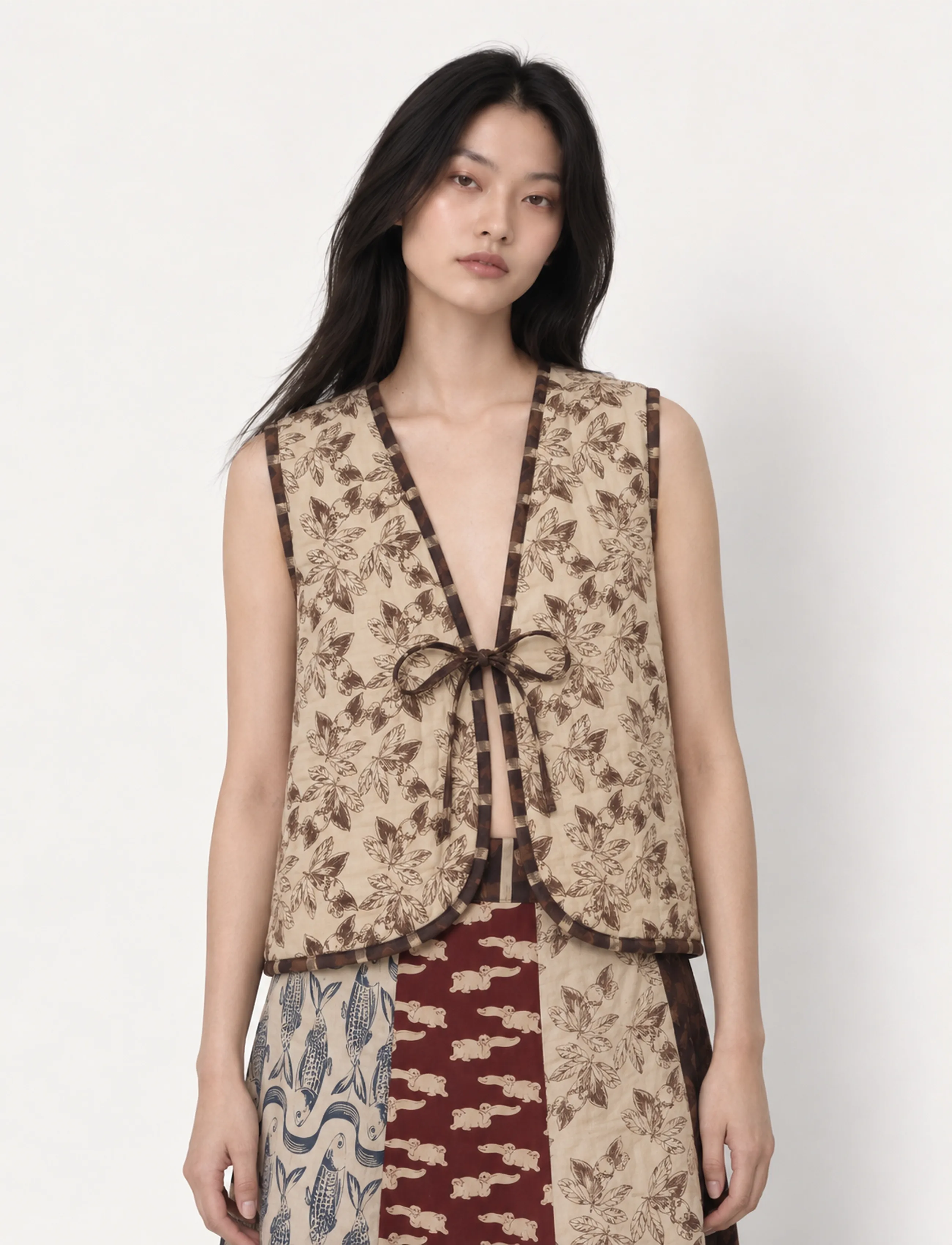 Helmstedt Frida Reversible Vest - Helmstedt - PATCHWORK OF DREAMS / brown