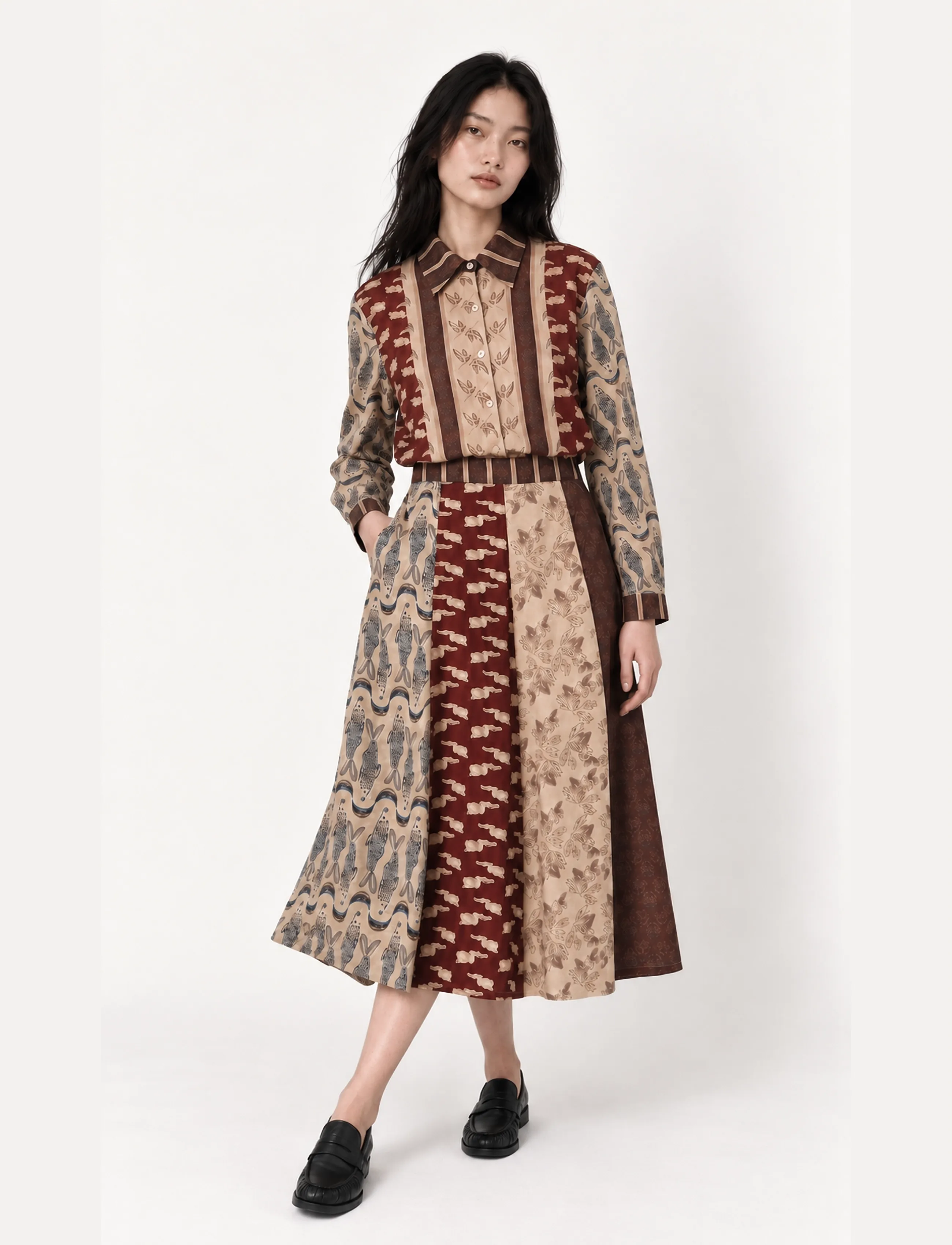 Helmstedt Vienna Skirt - Helmstedt - PATCHWORK OF DREAMS / brown