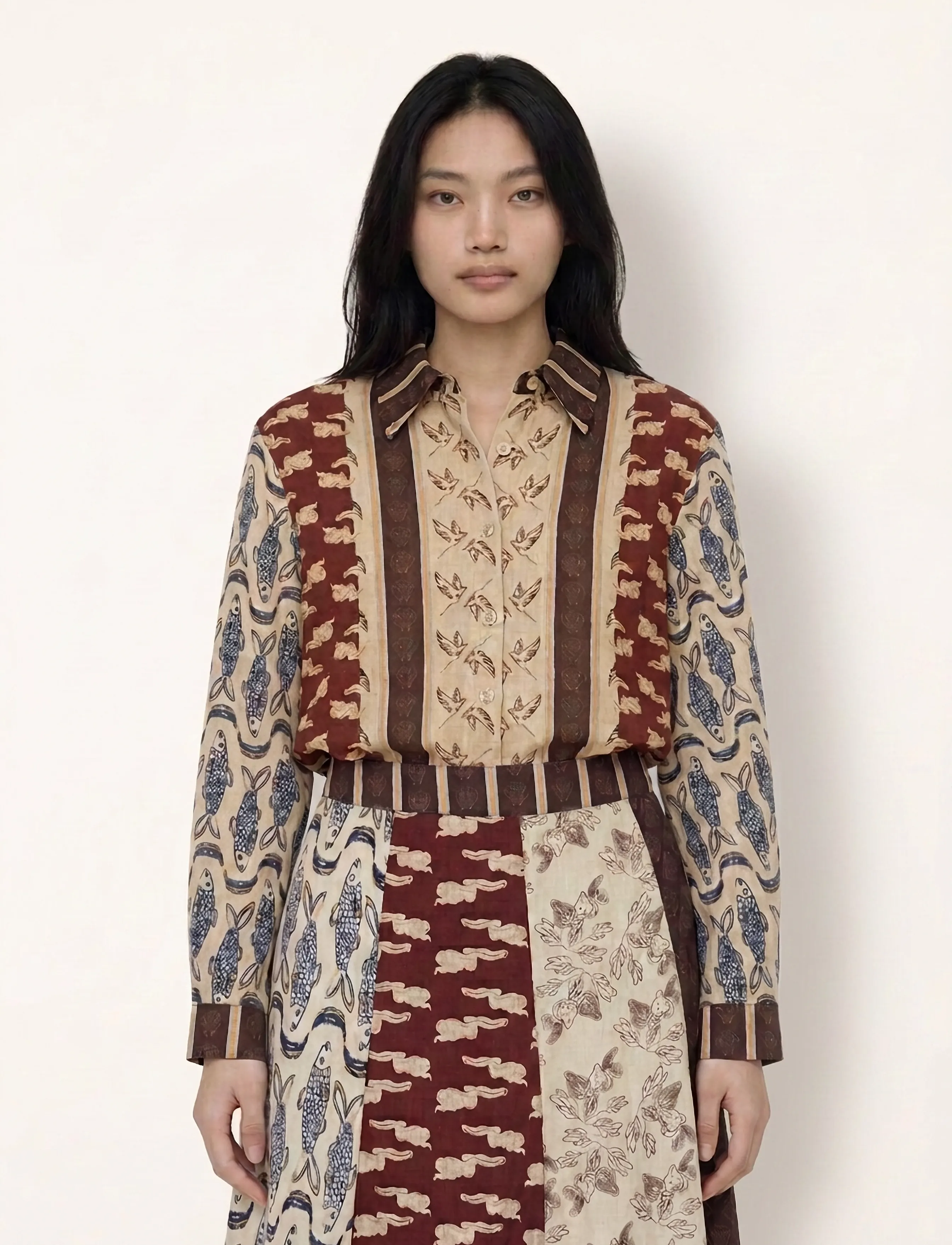 Helmstedt Karla Shirt - Hemden - PATCHWORK OF DREAMS / brown