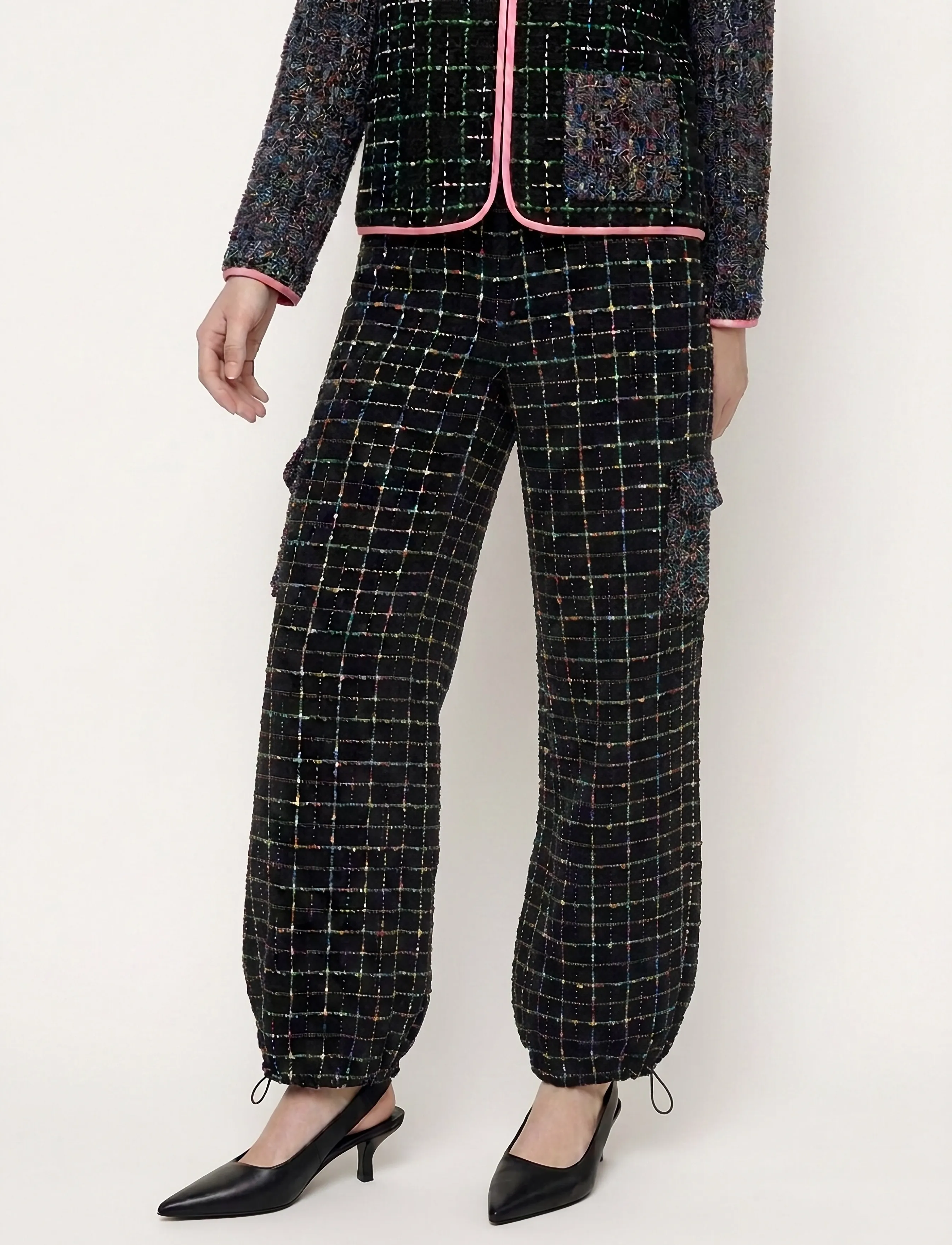 Helmstedt Karla Pants - Kleidung - BLACK BOUCLÉ / black