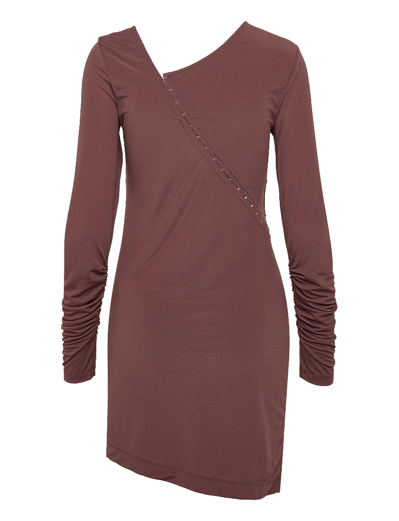Helmut Lang - LS TWIST DRESS.CREPE - korte kjoler - chocolate - 1