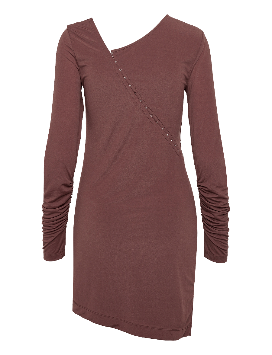 Helmut Lang - LS TWIST DRESS.CREPE - minikleidid - chocolate - 1
