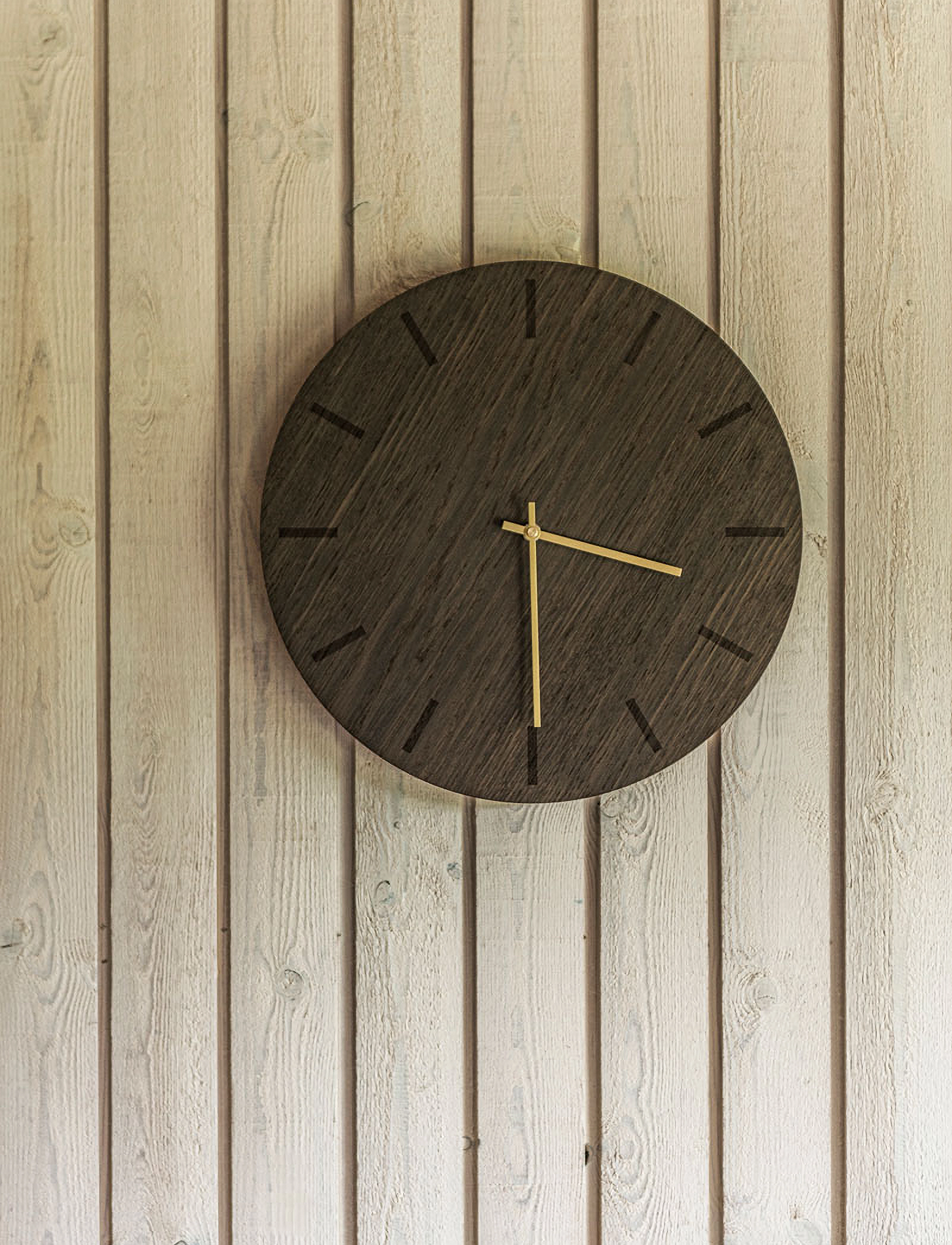 Hemverk Dark Oak, Ø 38 cm, Watches, Braun - Wall Clocks, Homeware