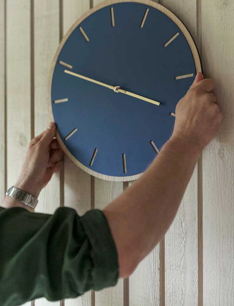 Hemverk - Dark Oak Smokey Blue - wandklokken - blue - 3