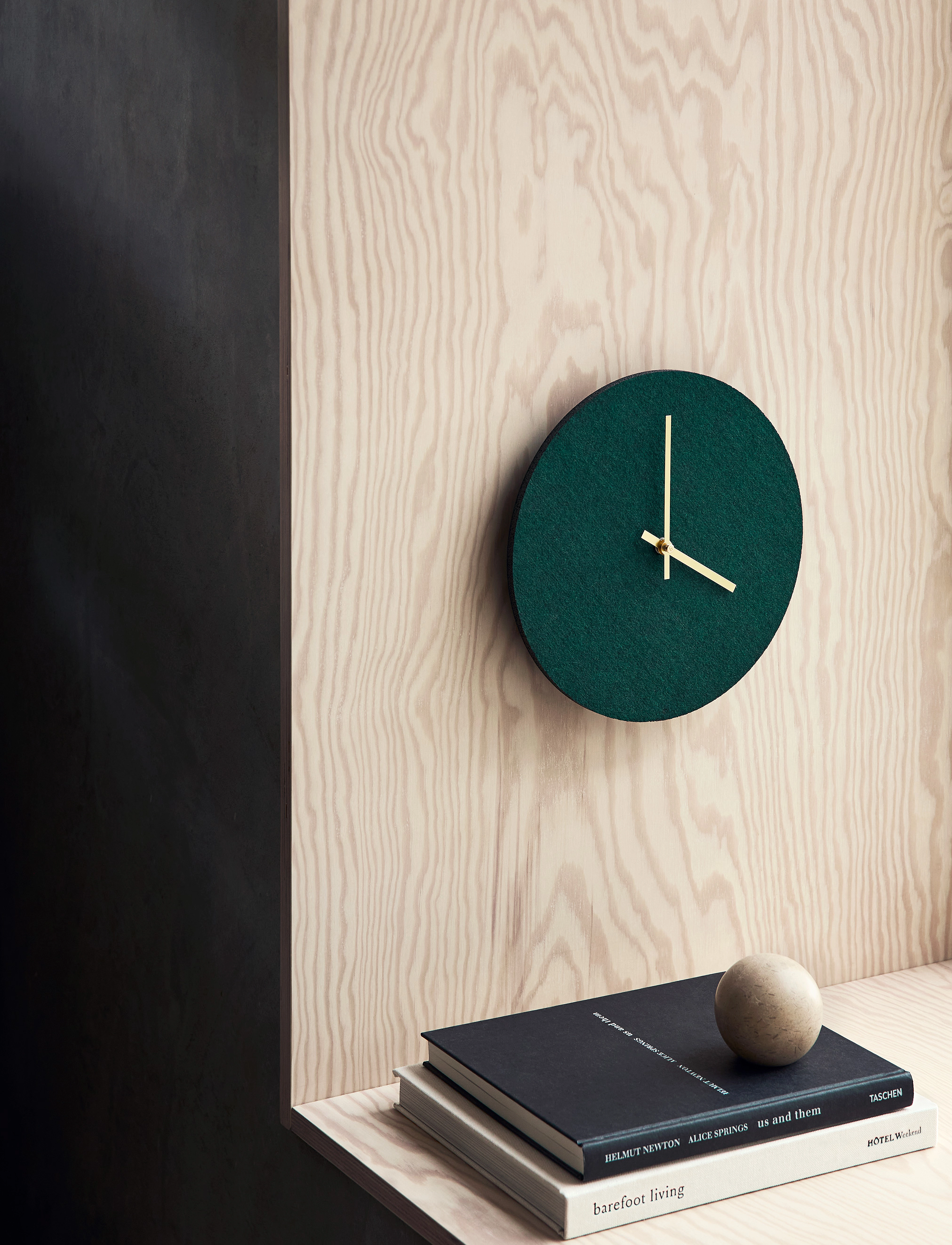 Hemverk Felt Dark Green, Ø28, Watches, Grün - Wall Clocks, Homeware