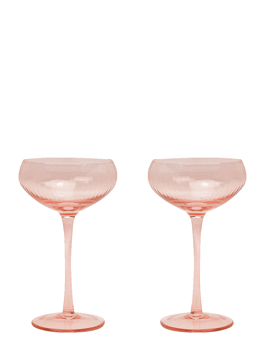 Here's How - Glas Coupe The Lou- Set om 2- Rosa - kokteili- ja martiiniklaasid - pink - 1