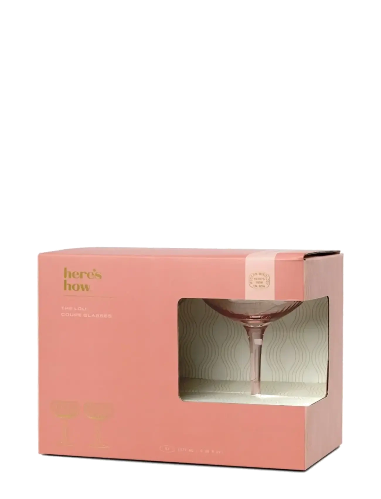 Here's How - Glas Coupe The Lou- Set om 2- Rosa - martiniglas & cocktailglas - pink - 2