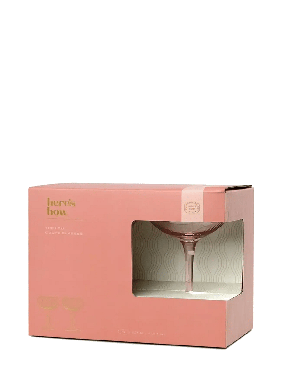 Here's How - Glas Coupe The Lou- Set om 2- Rosa - kokteili- ja martiiniklaasid - pink - 2