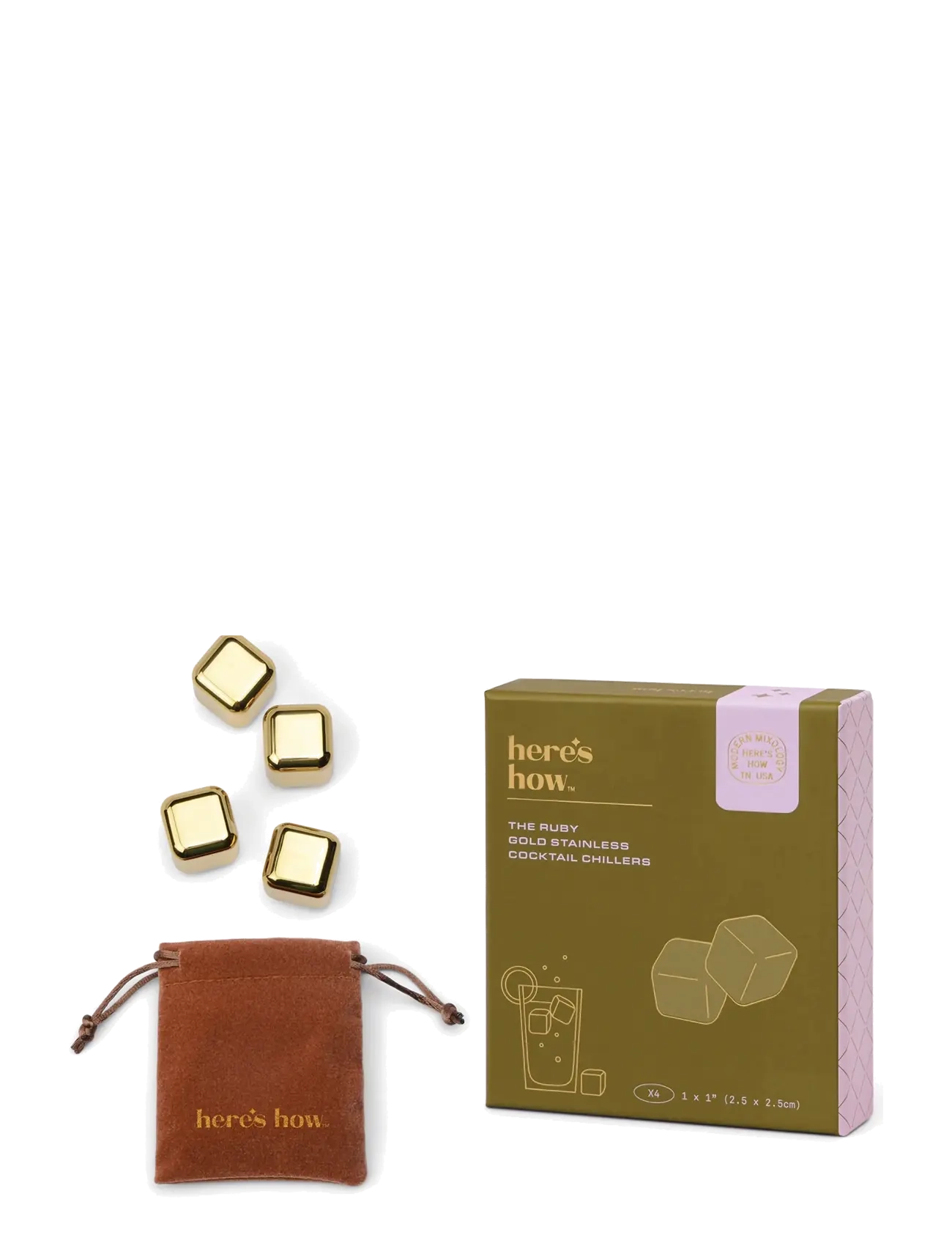 Here's How Kylkub För Cocktail The Ruby Guld- Set Om 4, Whiskysten, Guld, Str: ONE SIZE