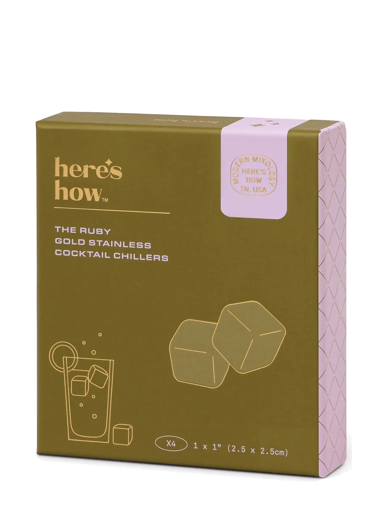 Here's How - Kylkub för cocktail The Ruby - Guld- Set om 4 - whiskysteine - gold - 5