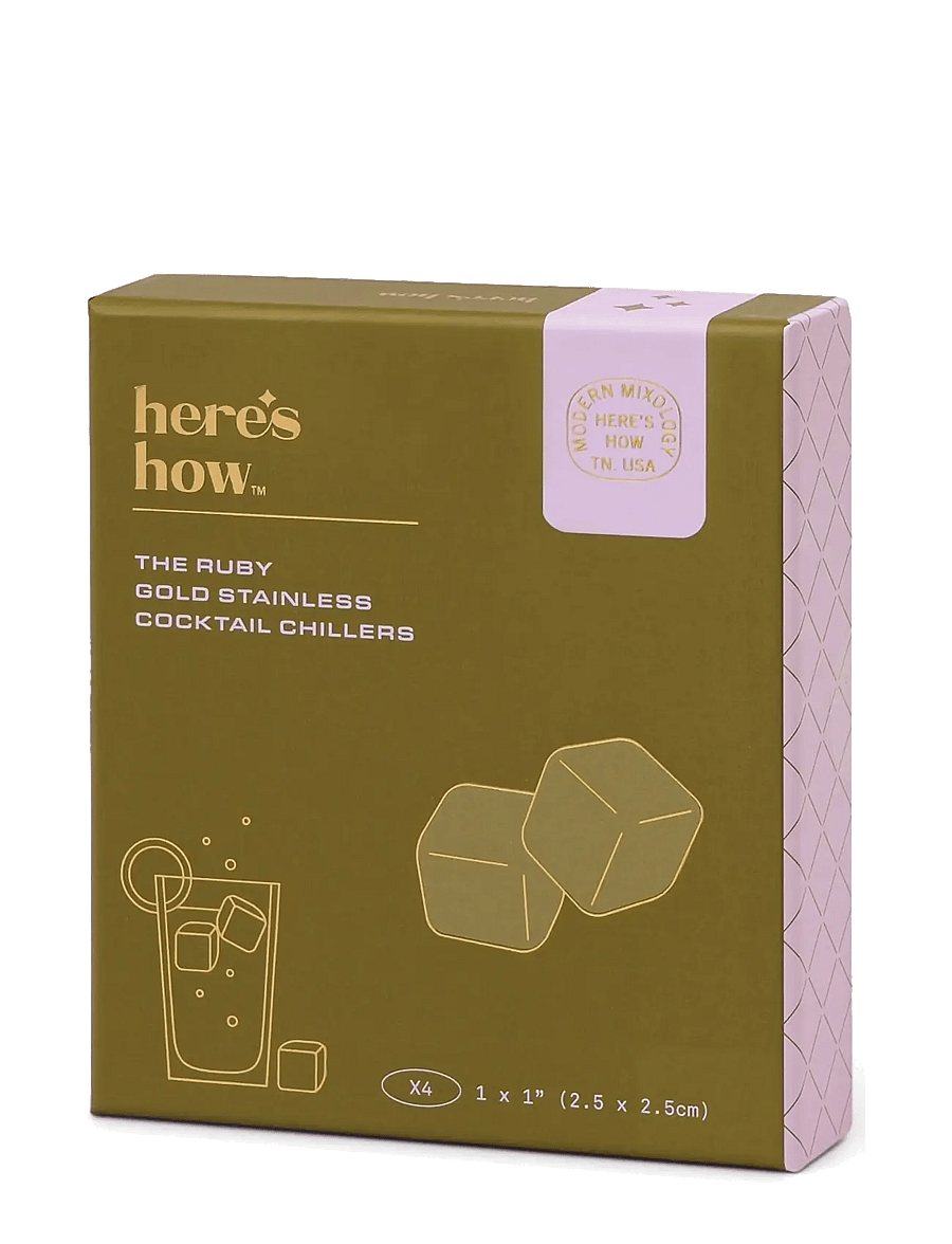 Here's How - Kylkub för cocktail The Ruby - Guld- Set om 4 - whiskysteine - gold - 5
