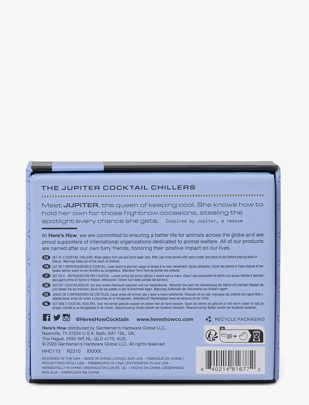 Here's How - Kylkub för cocktail The Jupiter - Silver  Set om 2 - whiskey stones - silver - 3