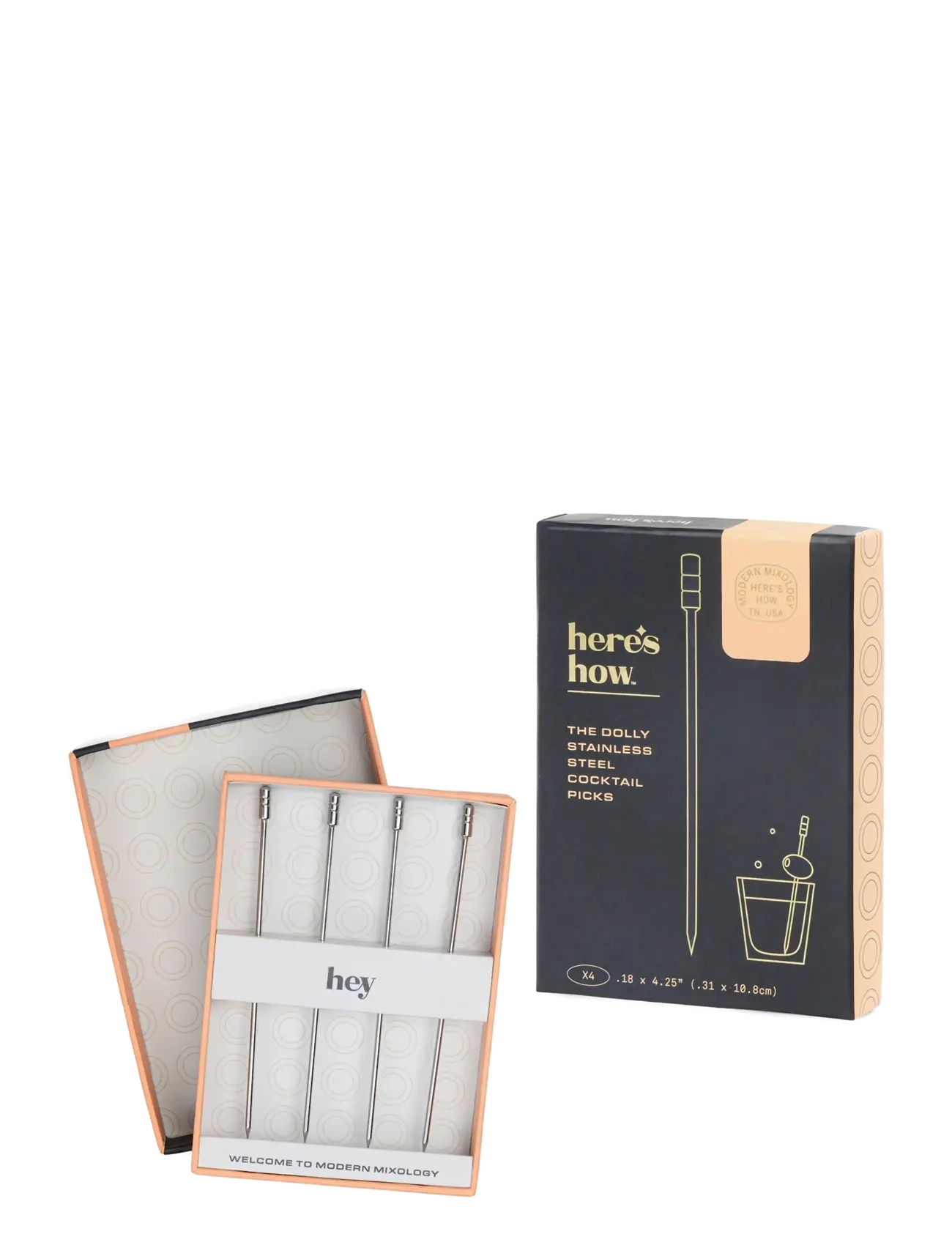 Here's How Coktailpinnar Silver The Dolly - set om 4 - Shakers og cocktail-tilbehør - SILVER / silver