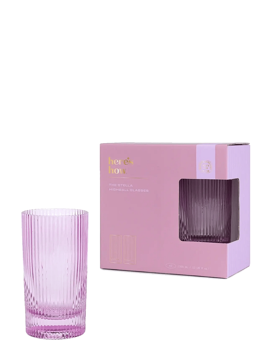Here's How - Glas Highball The Stella - Set om 2- Lila - kokteili- ja martiiniklaasid - purple - 2