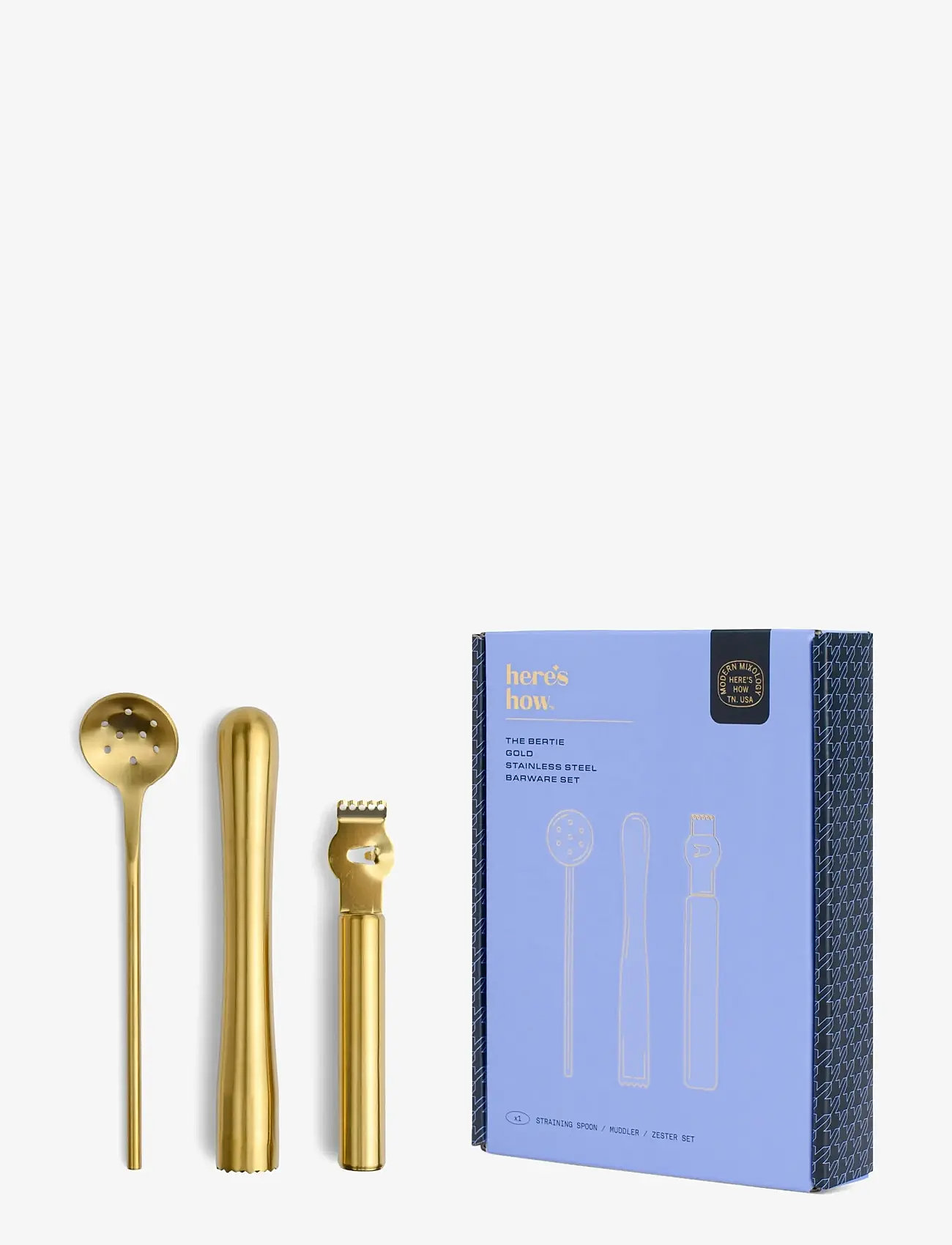 Here's How - Barset The Bertie - shakers & cocktail tools - gold - 1
