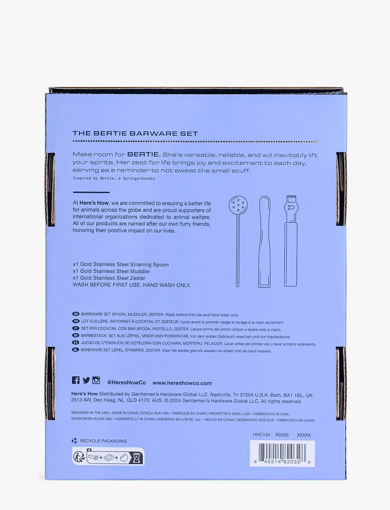 Here's How - Barset The Bertie - shakers & cocktail tools - gold - 5