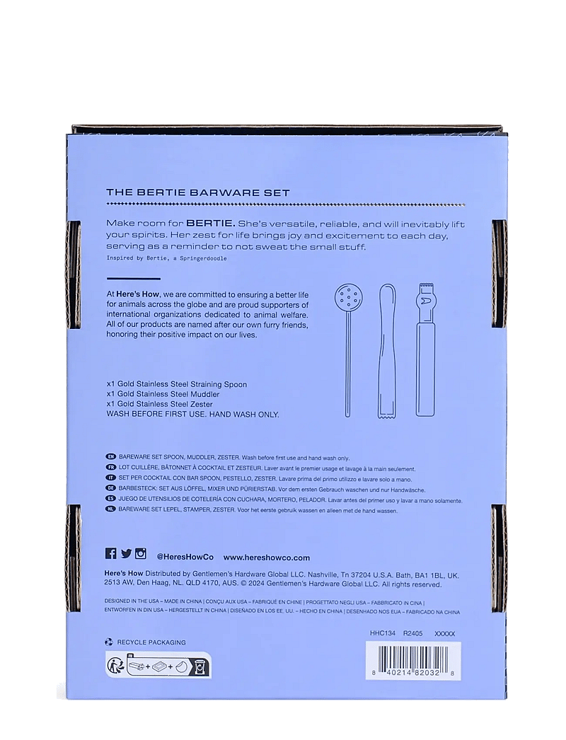 Here's How - Barset The Bertie - shakers & cocktail tools - gold - 5