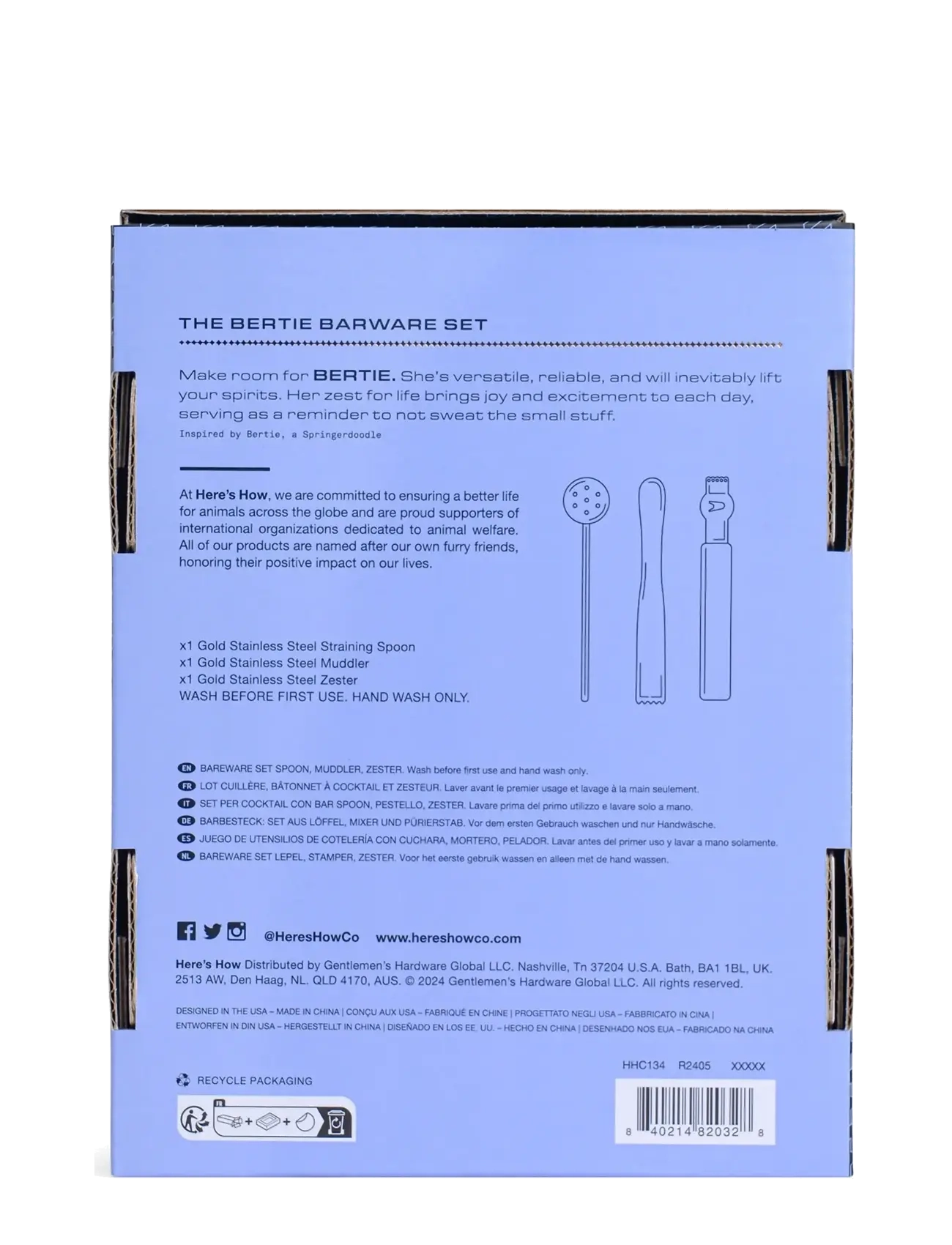 Here's How - Barset The Bertie - shaker & cocktail-utensilien - gold - 5
