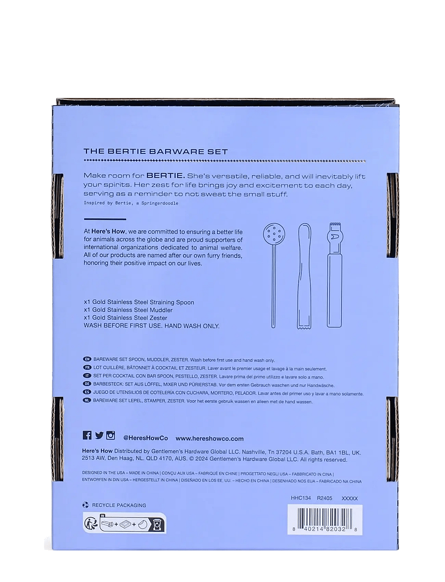 Here's How - Barset The Bertie - shaker & cocktail-utensilien - gold - 5