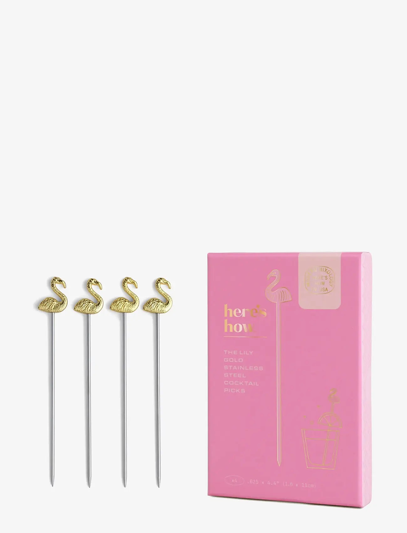 Here's How - Cocktailpinnar Flamingo The Lilly - Set on 4 - shaker & cocktail-utensilien - pink - 1