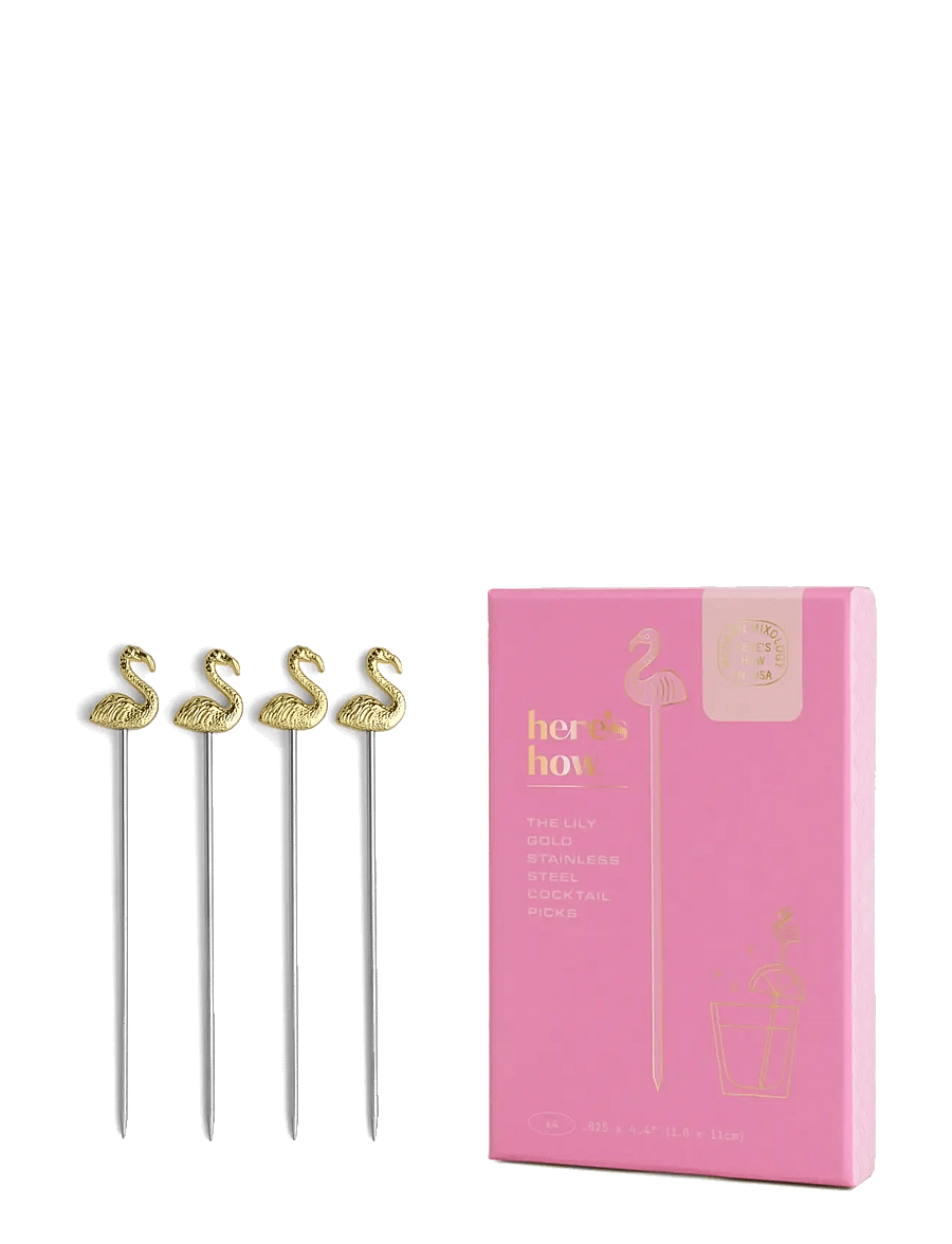 Here's How - Cocktailpinnar Flamingo The Lilly - Set on 4 - die niedrigsten preise - pink - 0