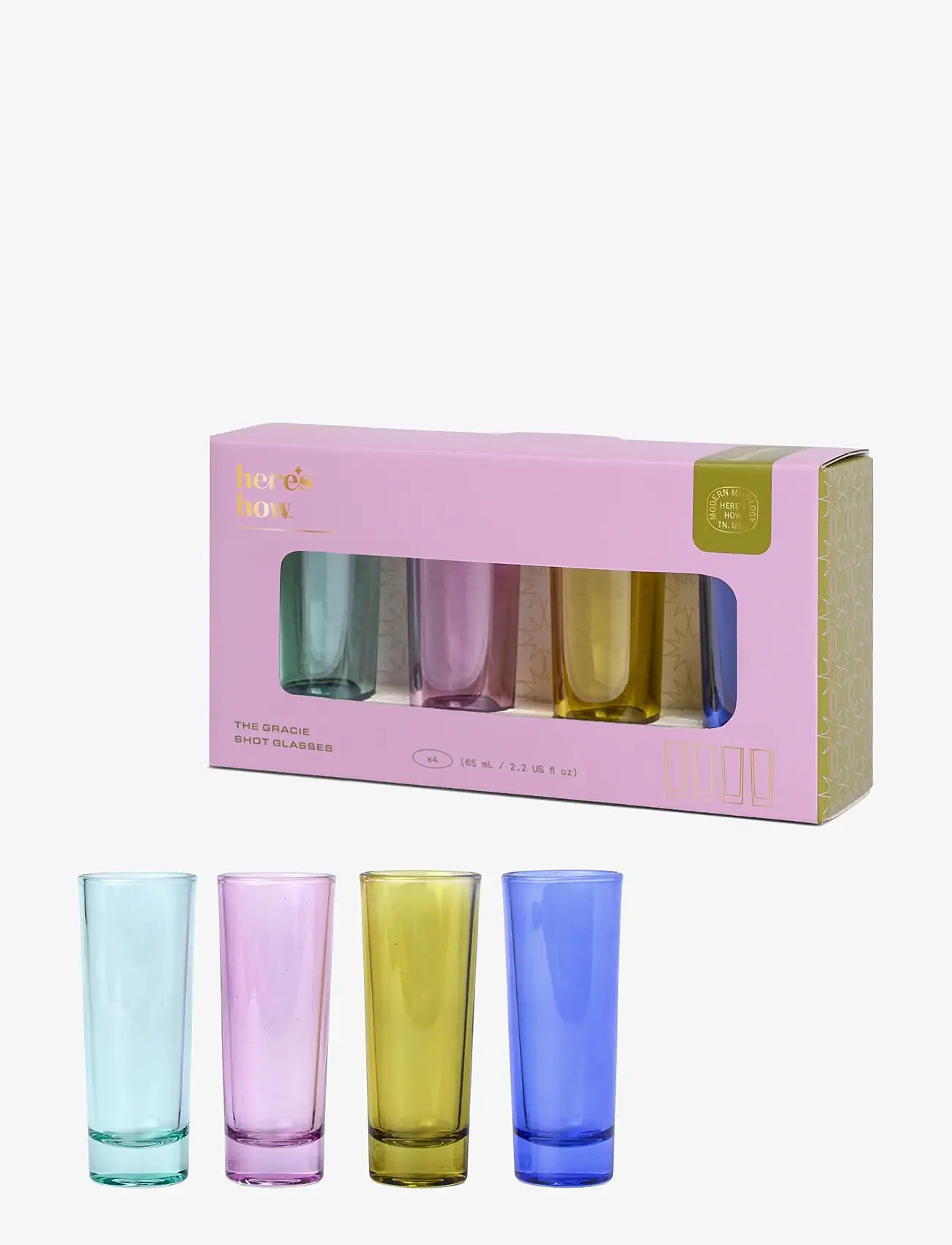 Here's How - Shotsglas i blandade färger The Gracie- set om 4 - verres à shot - multi-coloured - 3