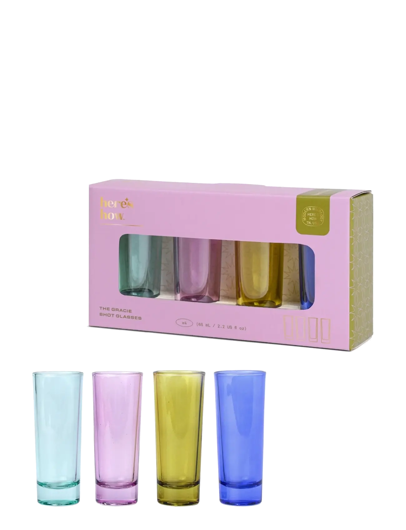 Here's How - Shotsglas i blandade färger The Gracie- set om 4 - skotglös - multi-coloured - 3