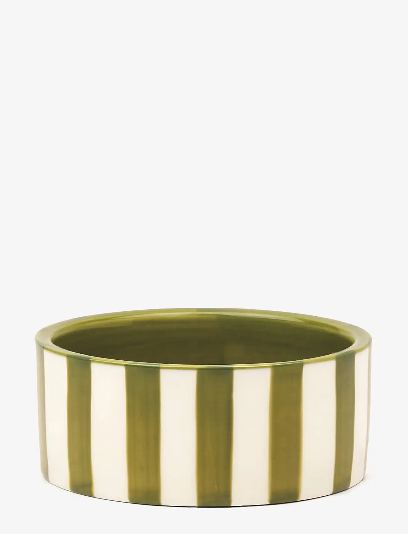 Here's How - Vinunderlägg - Izzy Wine Coaster - Grön rand - tassialused - green - 0