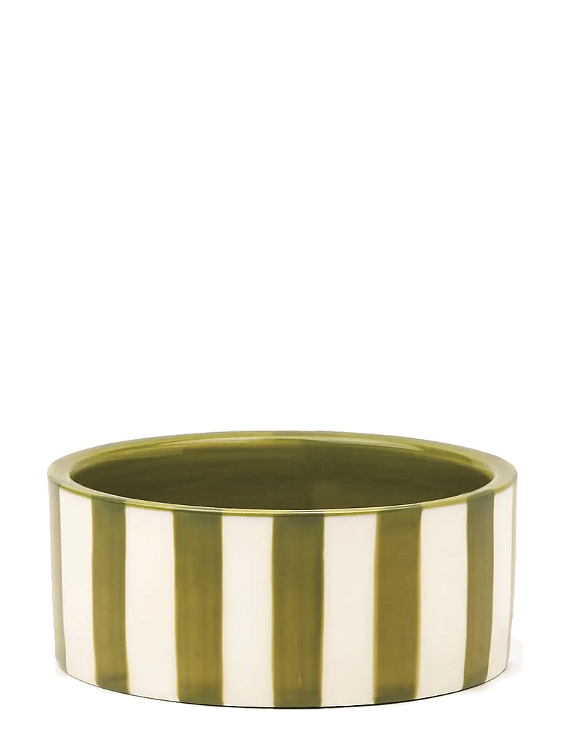 Here's How - Vinunderlägg - Izzy Wine Coaster - Grön rand - tassialused - green - 0