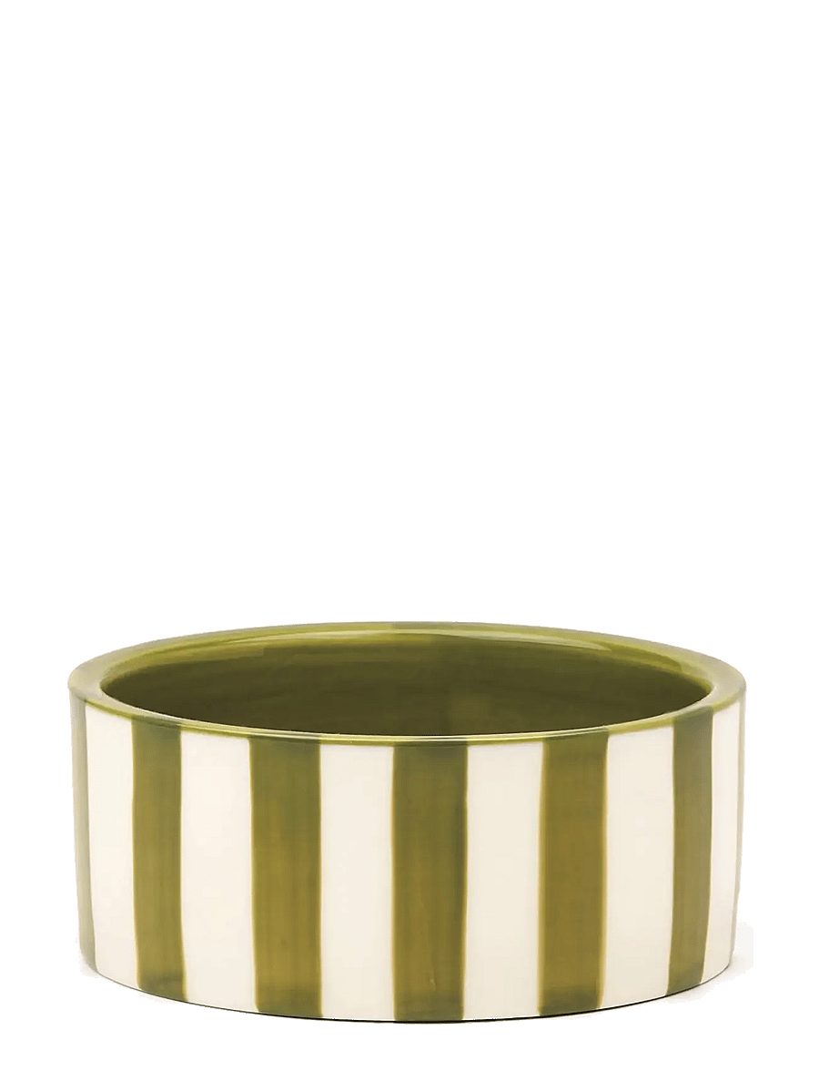 Here's How - Vinunderlägg - Izzy Wine Coaster - Grön rand - tassialused - green - 0