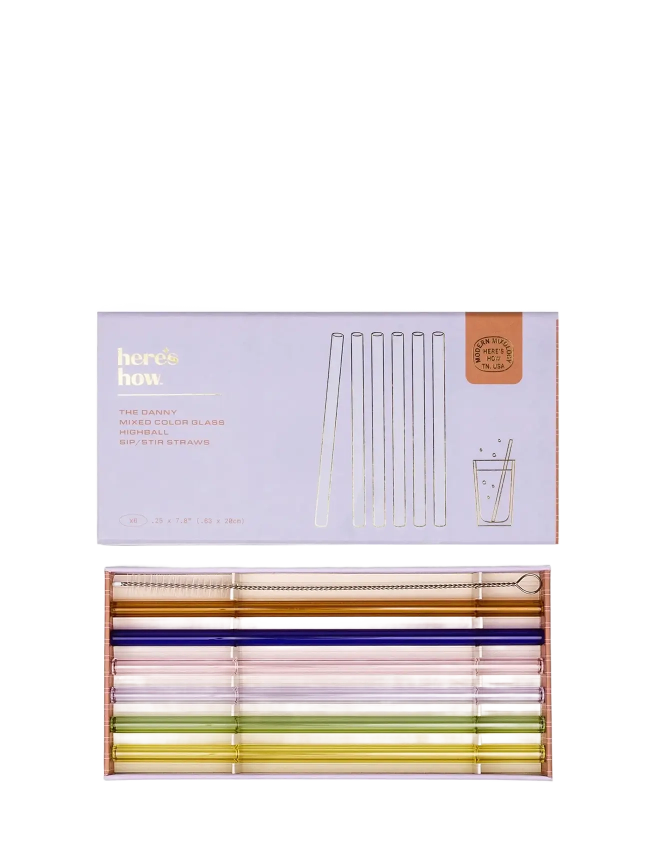 Here's How Danny Glass Highball sugrör - Set med 6 - Drinks- & Bartilbehør - CLEAR / undefined